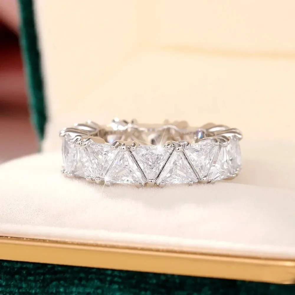 Silver Zirconium Eternity Ring-Bold and Brilliant - Picture 3 of 9